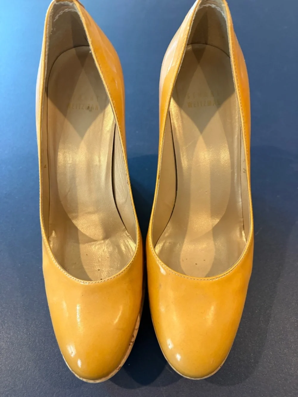 Stuart Weitzman Patent Cork Wedge - Picture 1 of 7